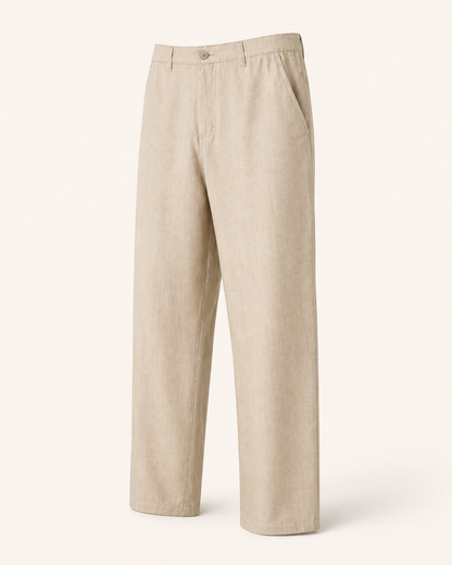 Pantastic Linen-Cotton Pants — Sand Beige