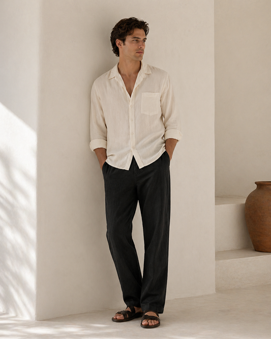Pantastic Linen-Cotton Pants — Black