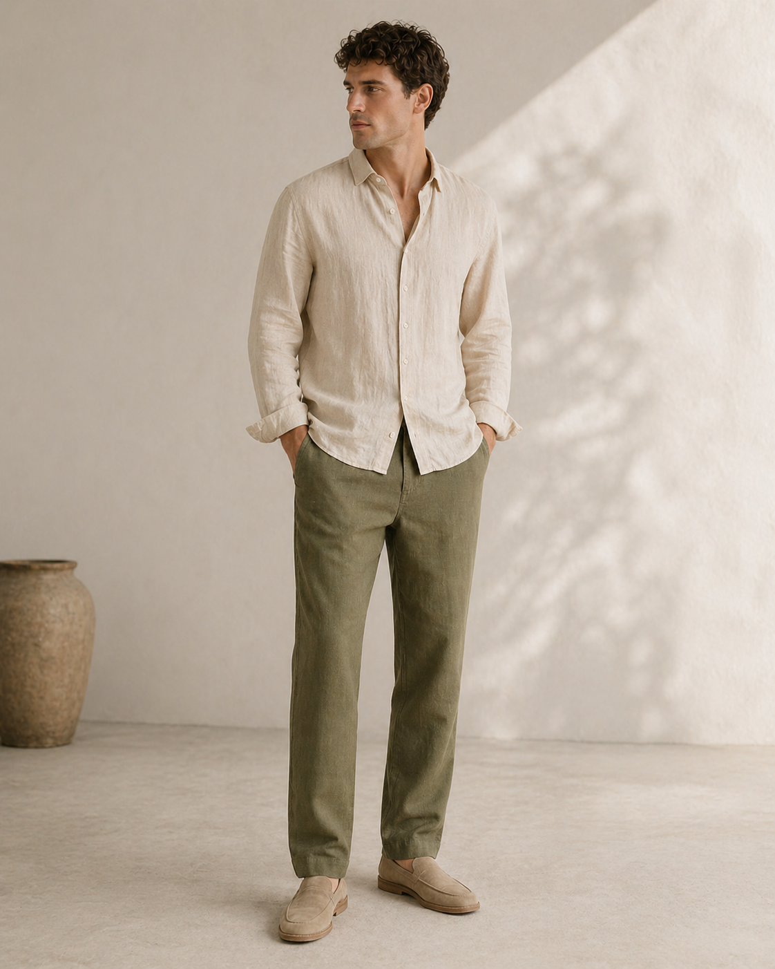 Pantastic Linen-Cotton Pants — Olive