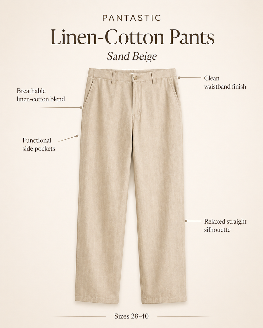 Pantastic Linen-Cotton Pants — Sand Beige