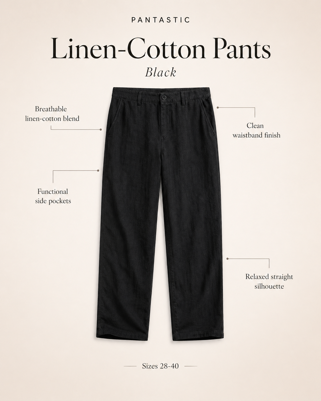Pantastic Linen-Cotton Pants — Black