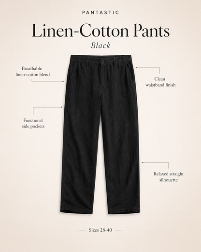 Pantastic Linen-Cotton Pants — Black
