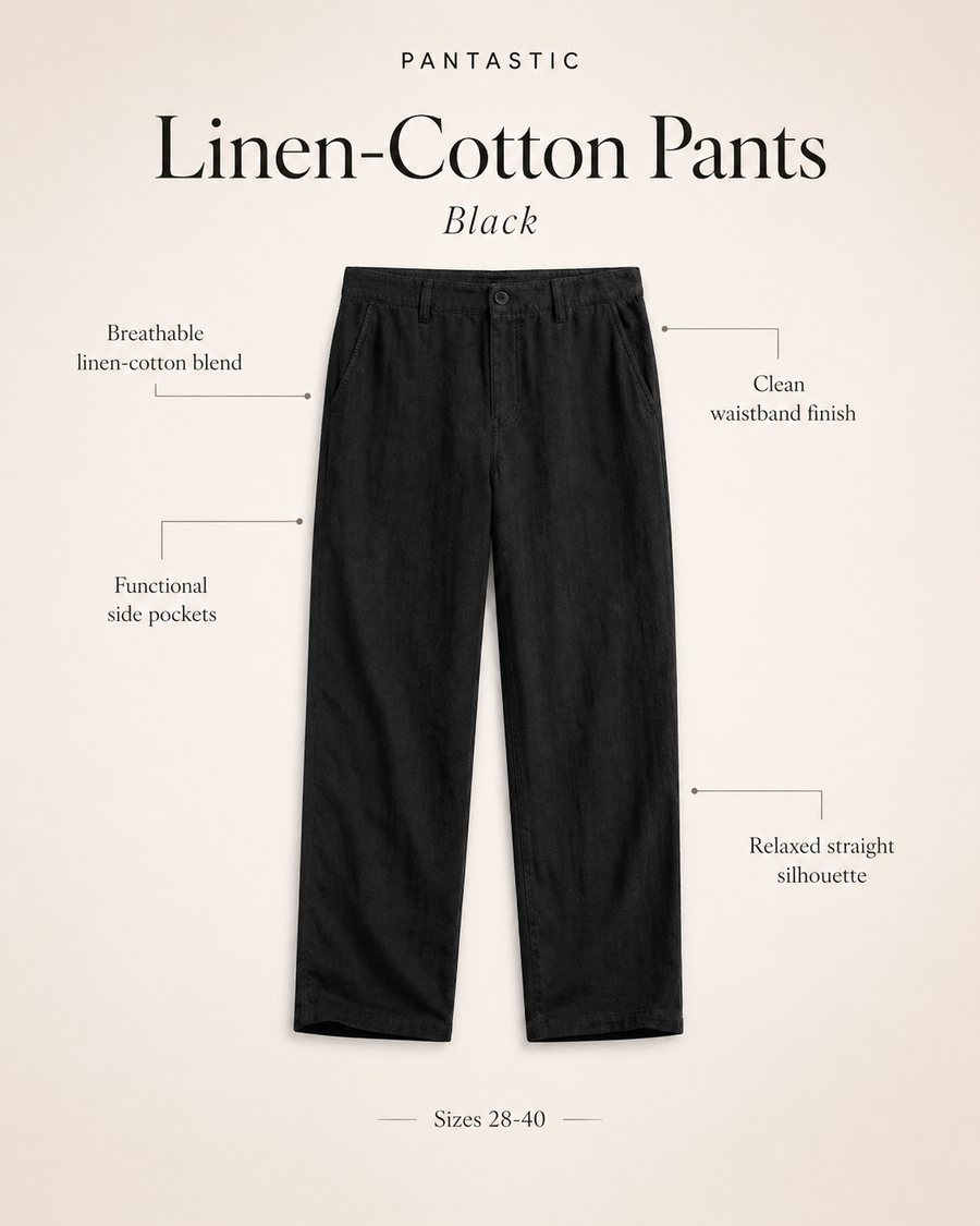 Pantastic Linen-Cotton Pants — Black