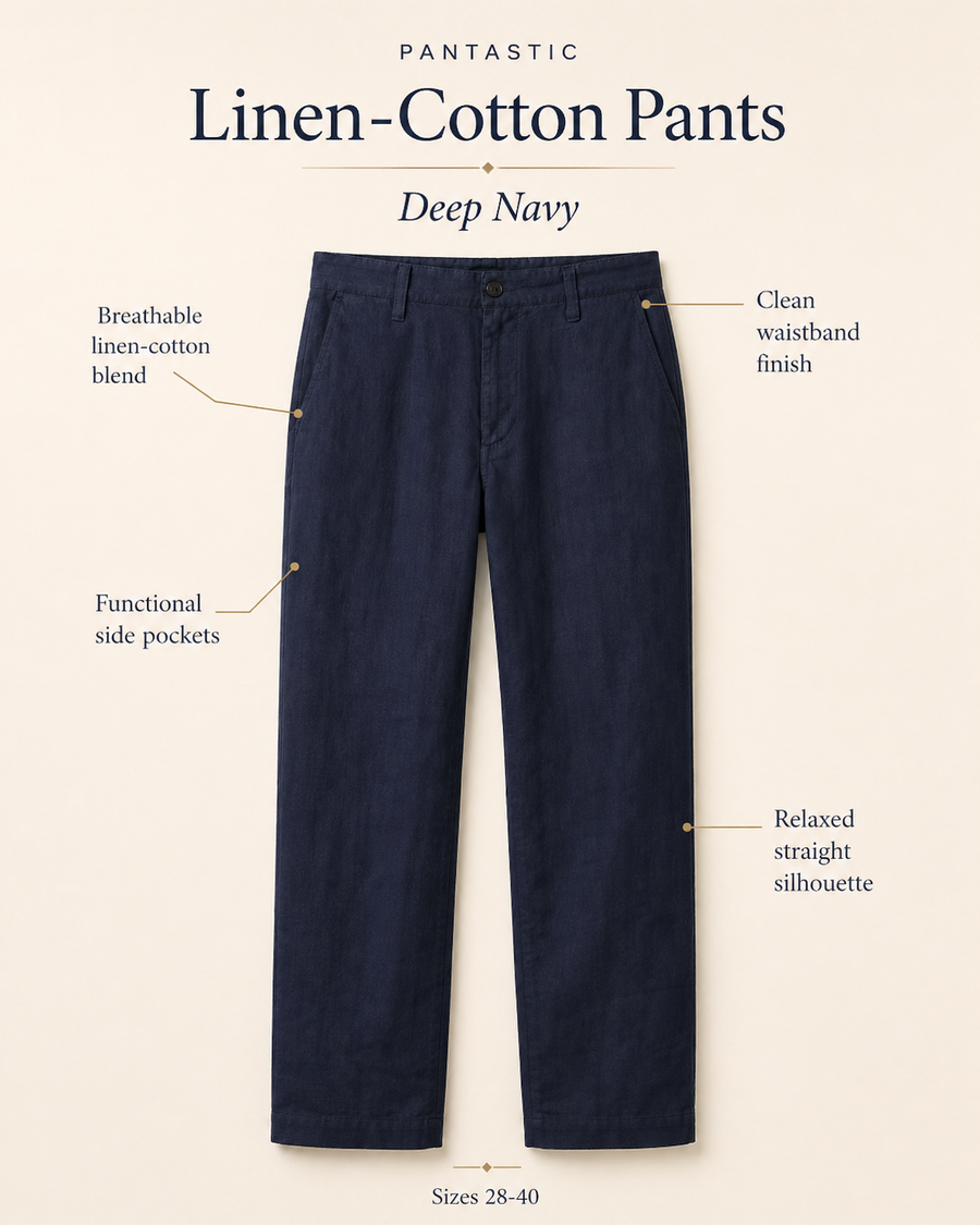 Pantastic Linen-Cotton Pants — Deep Navy