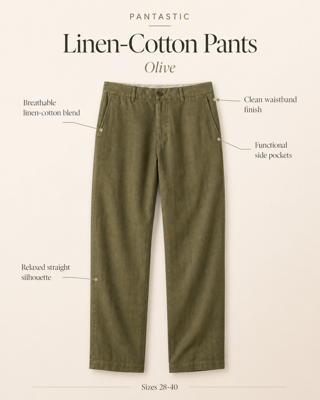 Pantastic Linen-Cotton Pants — Olive