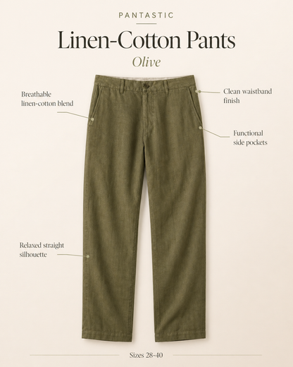 Pantastic Linen-Cotton Pants — Olive