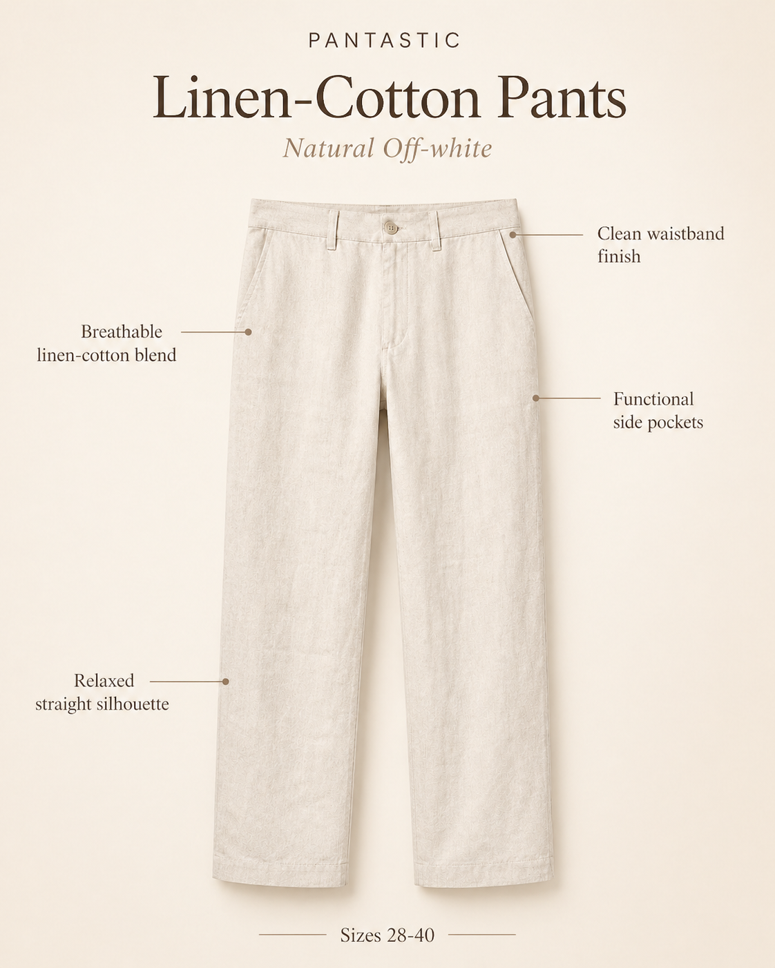 Pantastic Linen-Cotton Pants — Natural Off-white
