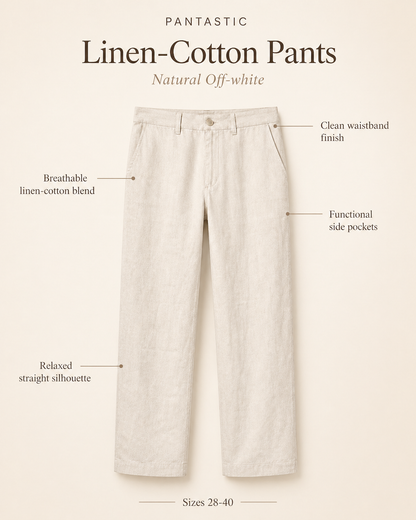Pantastic Linen-Cotton Pants — Natural Off-white